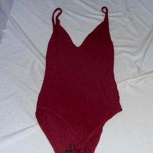 Wine Red Tank Bodysuit